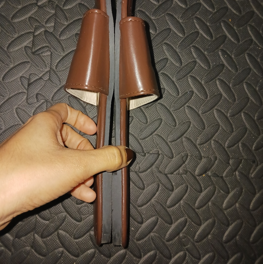 Women Chocolate brown open toeFlat sandals - Picture 6 of 9